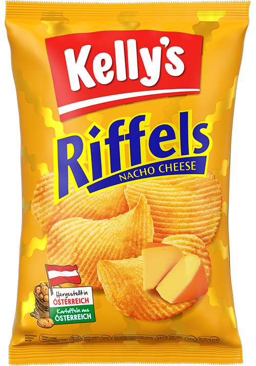 Verpackung von Kelly’s Riffels Nacho Cheese